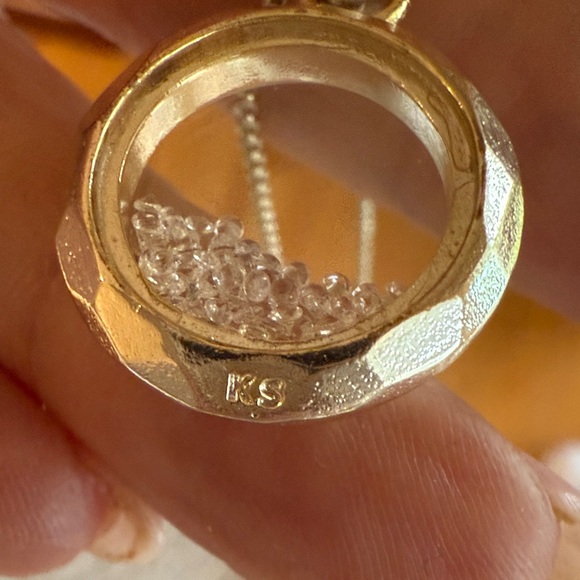 Kendra Scott Ever Gold Floating Locket Necklace with Clear Crystals - Picture 5 of 5